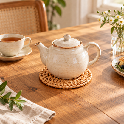 Round Woven Rattan Trivet