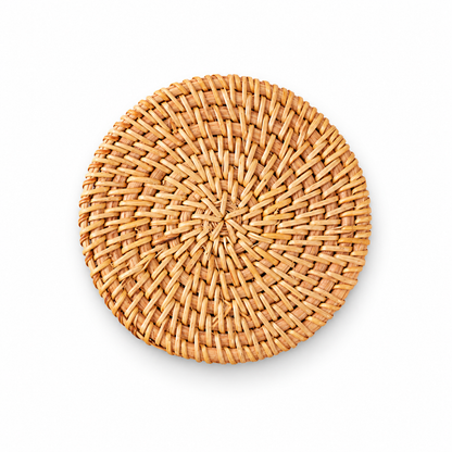 Round Woven Rattan Trivet
