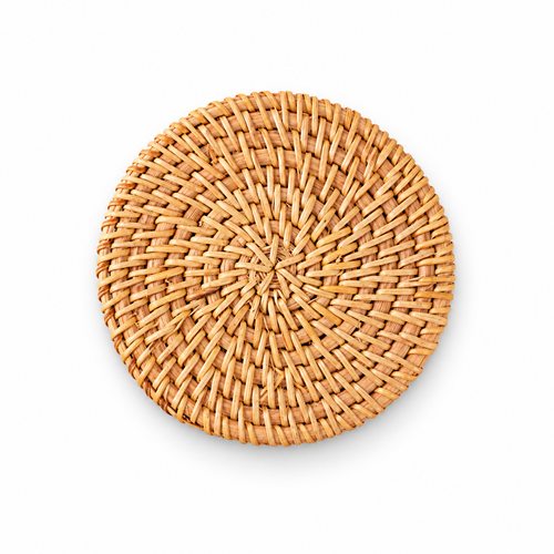 Round Woven Rattan Trivet