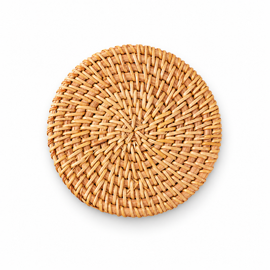 Round Woven Rattan Trivet